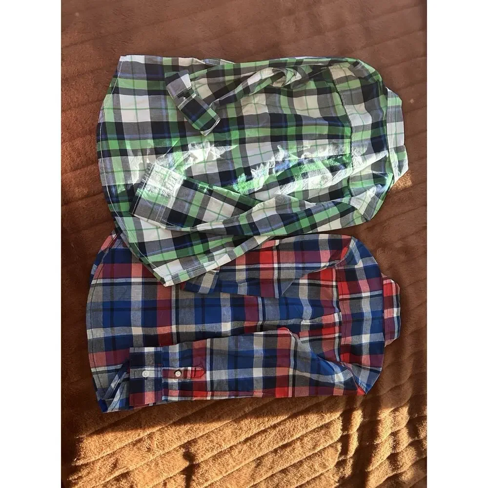Gymboree Lot Boys 5-6Y Plaid Cotton Long Sleeve Collared Button-Up Shirts NWT